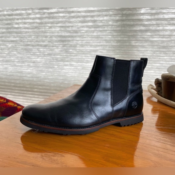 Timberland “Earthkeepers Side Zip Kendrick” Black Leather Chelsea Boots - Picture 7 of 8